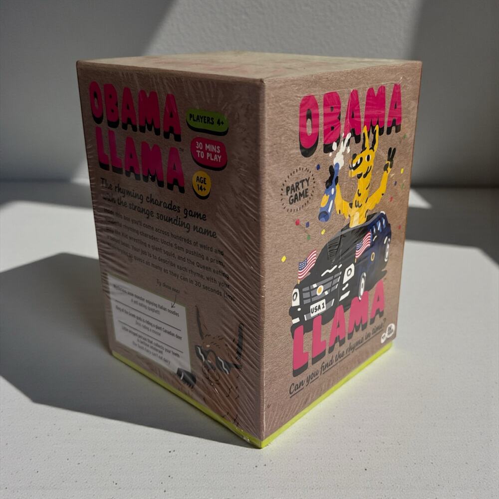 Obama Llama Party Game – Rhyming Charades Game – Big Potato – New Sealed
